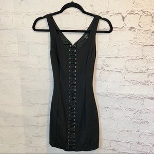 Guess Lace Up Back Cut Out Mini Stretch Dress